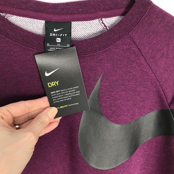 NEW Nike Dri-Fit Cropped Crew Neck Sweatshirt - Picture 5 of 5